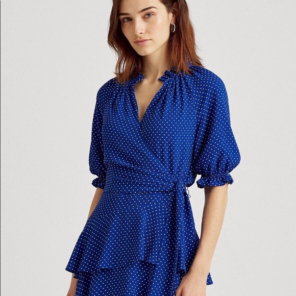 New Blue polka dot dress, Ralph Lauren size 2. - Picture 4 of 4